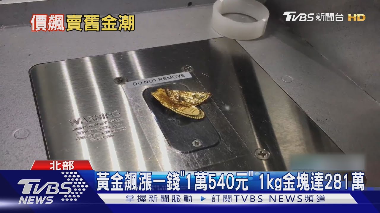黃金飆漲一錢「1萬540元」 1kg金塊達281萬