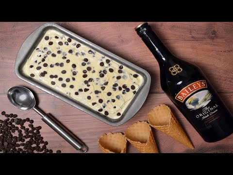 Baileys Chocolate Chip Ice Cream - 4 Ingredients No Churn No Machine