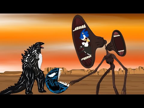 Godzilla, SONIC vs PAC: SIREN HEAD - VENON Attack Attack [P2] - Godzilla Cartoon Animation