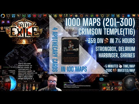[PoE 3.20] 1000 Juiced MAPS (201-300) - Magic Finding on Crimson Temple (cumulative 37div per hour)