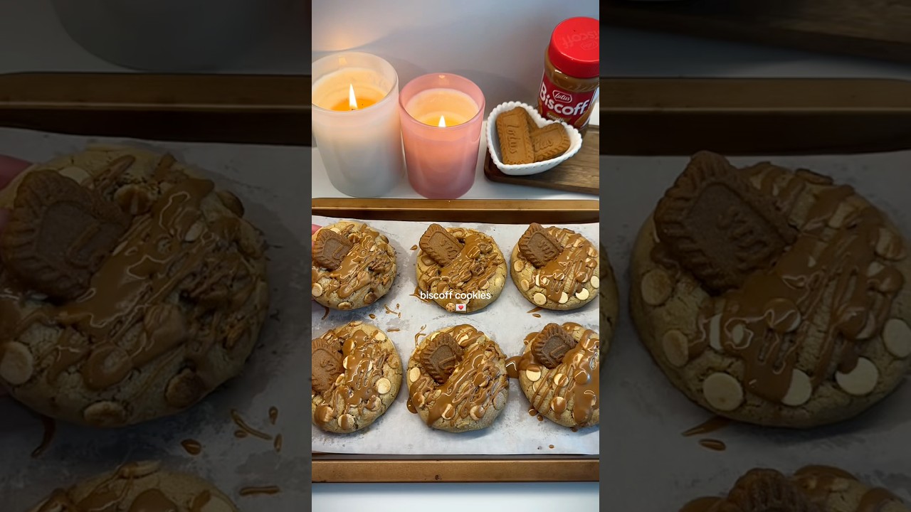 Lotus Biscoff Cookies #baking #bakingrecipe #cookies #biscoff #recipe