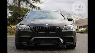 2014 BMW M5 F10 wrapped in satin black | Seattle car wraps | Bellevue wrap
