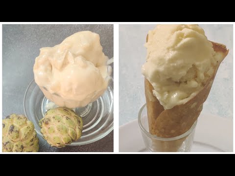 naturals style sitafal icecream/custard apple no churn icecream with crunchy cinnamon twile