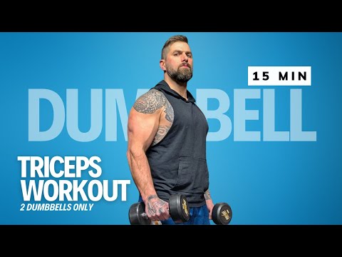 15 Min TORCHED Tricep Workout With Dumbbells | 2 Dumbbells Only