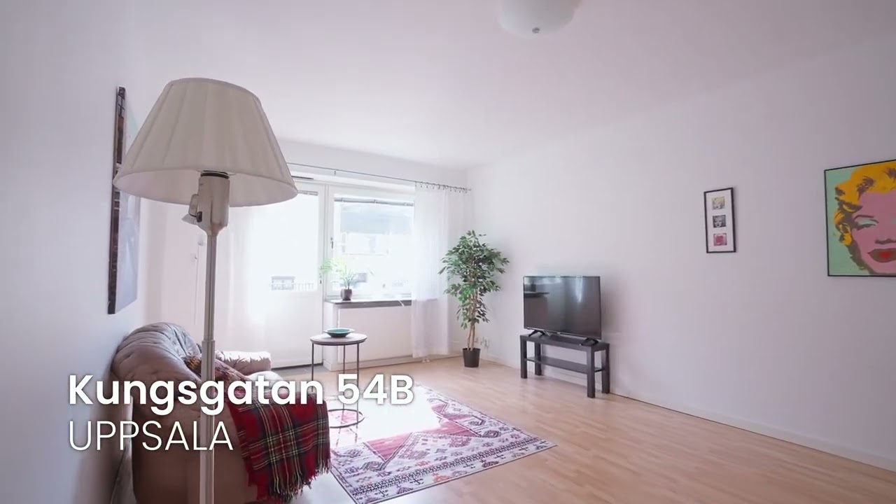 2 rum Lägenhet på Kungsgatan 54B Centrum Uppsala kommun - video