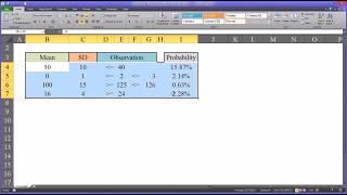 Calculating Probabilities Using the Normal Distribution Function in Excel