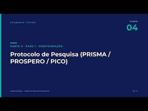 Protocolo de pesquisa (PRISMA/PROSPERO/PICO)