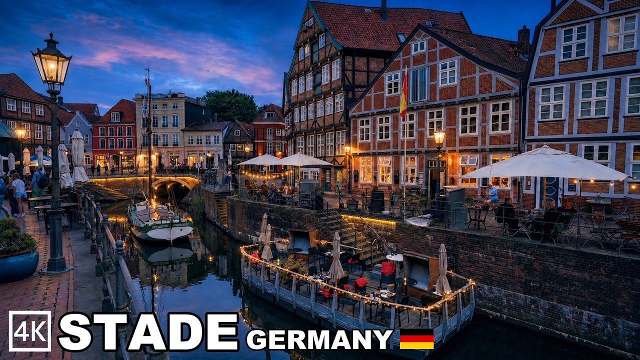 STADE, Germany at Sunset 🇩🇪 Half-Timbered Houses & Historic Streets | 4K