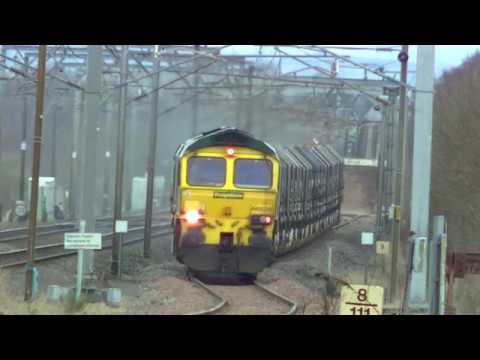 66529 comes off the Longtown MOD branch heading for Kingmoor. 27-2-17.