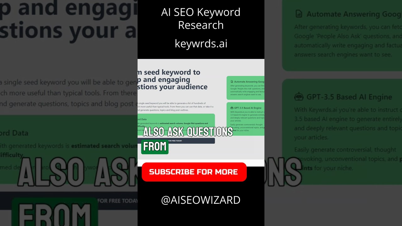 Keywrds.ai: Revolutionizing Keyword Research in AI SEO #shorts #aiseotools  #digitalmarketing