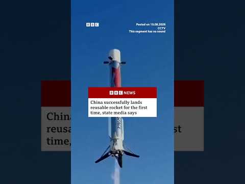 China lands reusable rocket for the first time, state media says. #RocketLaunch #LandSpace #BBCNews