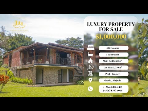 ✨ Residencia de Lujo en Venta – Grecia, Alajuela ✨