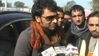 Babbu Maan During Bhagwant Mann Rally Infront of Media. mp4