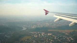 preview picture of video 'North Prague from ČSA Airbus A310-300 while landing at Ruzyně Airport'