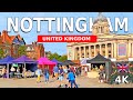 Nottingham 4K - United Kingdom - City Center Walking Tour