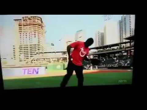Tony Todd Throws Out First Pitch AAA Charlotte Knights 05/03/2016
