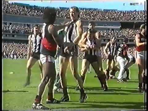 Gavin Brown's hit on Kieran Sporn in 1990 Grand Final quarter-time brawl