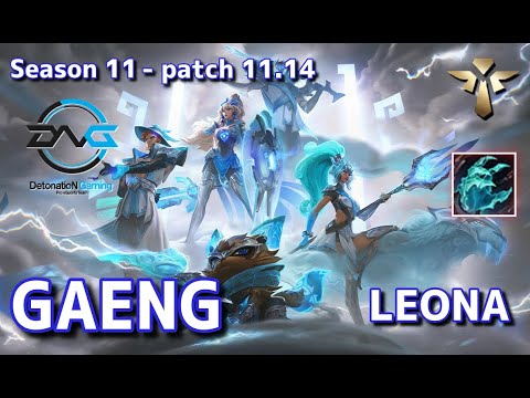 【韓国サーバー/GM/Evi,Aria】DFM Gaeng レオナ(Leona) VS  タムケンチ(Tahm Kench) SUP - Patch11.14 KR Ranked【LoL】