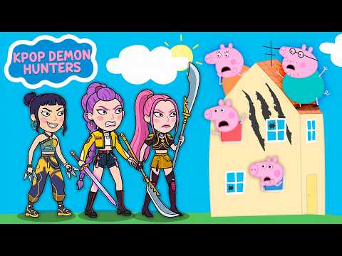 KPop Demon Hunters attacks Peppa Pig House - Peppa Parody Animation