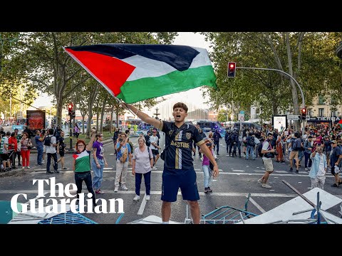 Final stage of Vuelta a España abandoned after pro-Palestine protesters swamp finish line