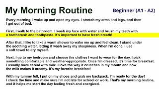 1. My Morning Routine (Beginner A1-A2) - English Reading Practice