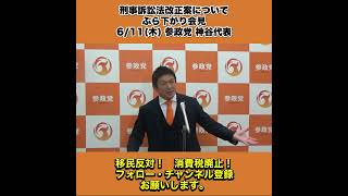 参政党 神谷代表 611木刑事訴訟法改正案について ぶら下がり会見 3/4