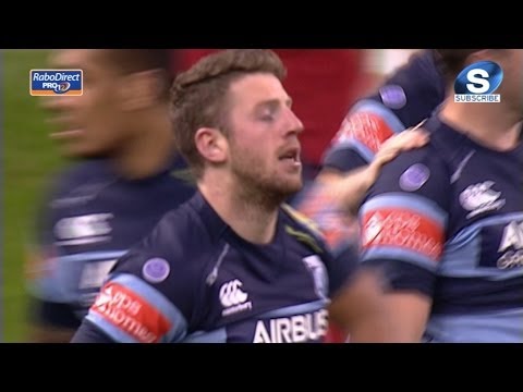 Alex Cuthbert powers over for opening Try - Cardiff Blues v Scarlets 20th April 2014
