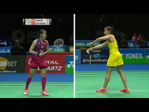 Yonex All England Open 2016 | Badminton QF M4-WS | Carolina Marin vs Ratchanok Intanon