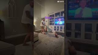 Dancing with the Stars leg challenge mom versus kids ￼ dad was the ￼ lifter 🤣￼￼