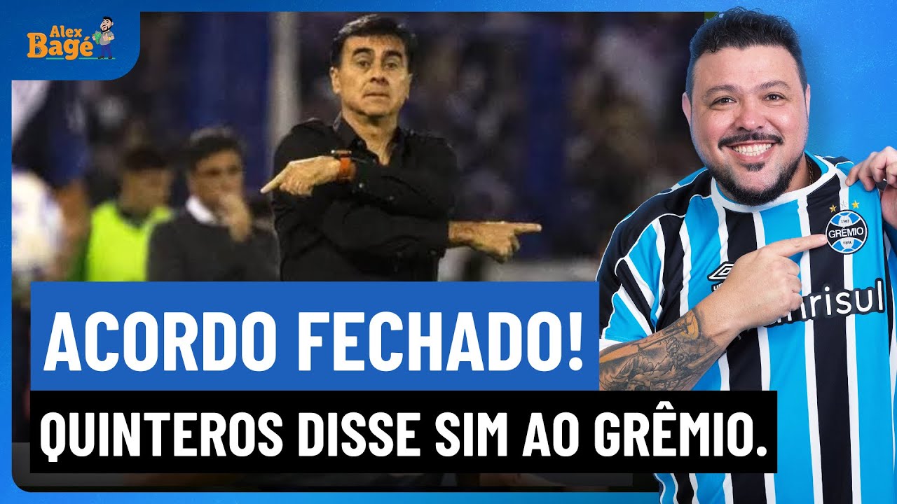 🇪🇪⚫️⚽️🔵 Grêmio fechou o acordo com Gustavo Quinteros e já tem documento assinado com ele.