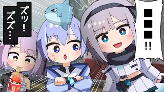 【手描き】ライン越え先輩とラーメン後輩に挟まれる王子様【ぶいすぽっ!/花芽すみれ/紫宮るな/白雪レイド】【マンガ動画/アニメ/VTuber】