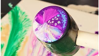 The Mallet Technique! Acrylic Pouring! Using Shells & Mallet For Design