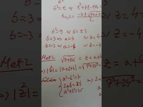 Rădăcina pătrată a unui numar complex