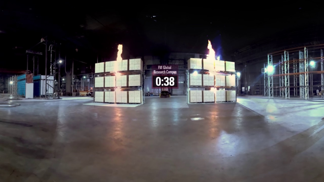 Side-By-Side Fire Demonstration 360 Degree Tour - FM Global Research Campus