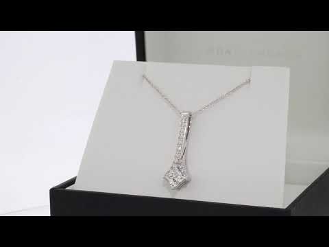 Ada Diamonds Princess Lab Diamond Pendant Necklace in 14k White Gold AD-063