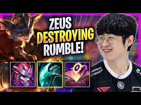ZEUS DESTROYING WITH RUMBLE! - T1 Zeus Plays Rumble TOP vs K'sante! | Season 2023