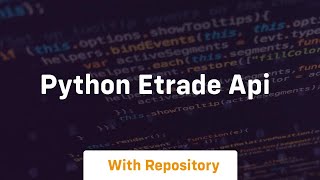 python etrade api
