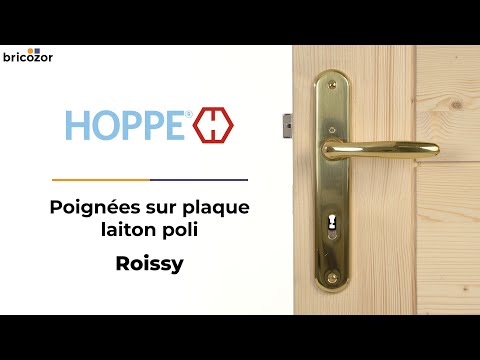 Poignées de porte sur plaques - laiton poli - Roissy HOPPE