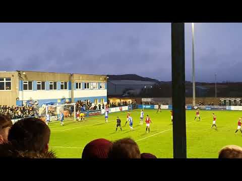 Barrow AFC v FC United. John Rooney penalty.