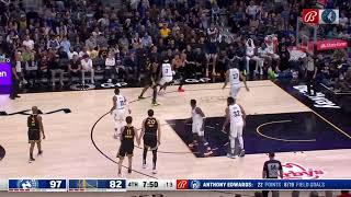 Stephen Curry injured - sprained knee on this play vs Timberwolves
