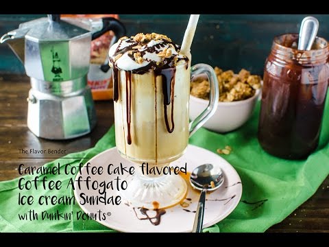 Coffee Affogato Ice Cream Sundae - Caramel Coffee Cake Flavor