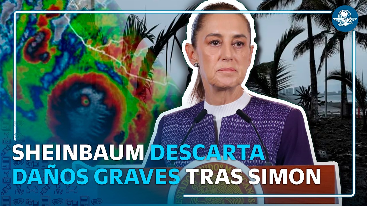Sheinbaum descarta afectaciones graves tras impacto del huracán Simon