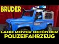 "BRUDER LAND ROVER DEFENDER STATION WAGON POLIZEIFAHRZEUG MIT LICHT UND SOUND"