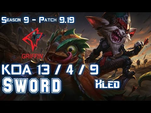 GRF Sword KLED vs AKALI Top - Patch 9.19 KR Ranked