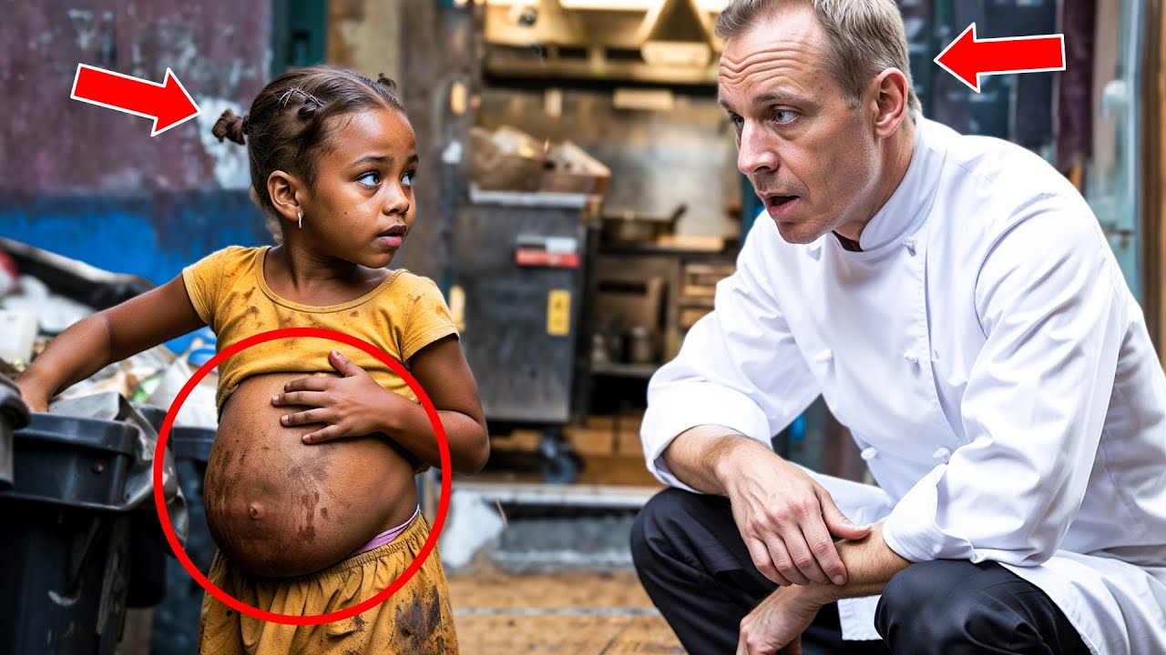Chef Spots a Little Girl Digging in Restaurant Trash, Seeing Her Belly He Calls 911 Immediately