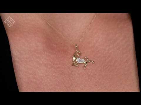 9K GOLD DIAMOND ARIES PENDANT 0.07CT - G4999