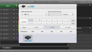 Configuring channels, sample rates, and voltage thresholds