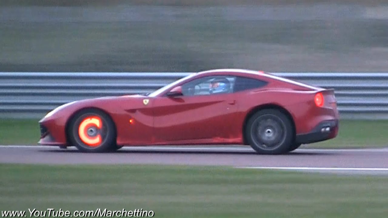 Ferrari F12 Berlinetta HOT Glowing Brakes & Flames!