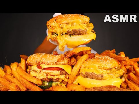 ASMR FIVE GUYS | DOUBLE CHEESEBURGER 🍔 + CAJUN FRIES 🍟 (Eating Sound) | MAR ASMR