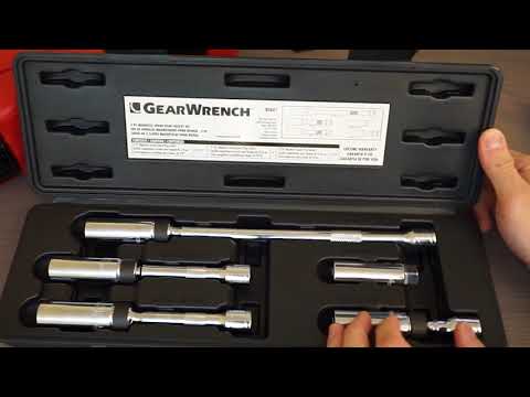 GearWrench 80601 5 Pc. 3/8" Drive Magnetic Swivel Spark Plug Socket Set